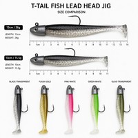 Jig à tête plombée en forme de poisson à queue en T