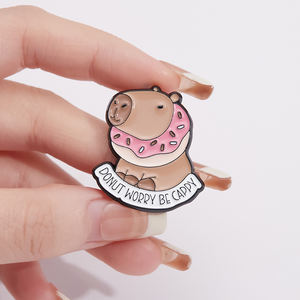 Lindo Animal esmalte Pin taza de café personalizada divertido carpincho broche solapa Pin insignia para niños amigos - Product Image 5