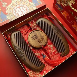 Cadeau de mariage de style traditionnel chinois pour la demoiselle d'honneur, peigne en bois, ensemble de souvenirs, cadeaux de remerciement en gros pour femmes - Product Image 6