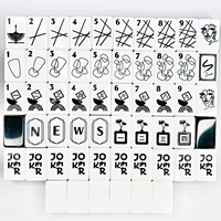 Tuiles de Mahjong Américaines Noires Art Déco à Motif Abstrait en Acrylique – Ensemble de Luxe Sculpté Exquis, 160 Pièces, Portable, Écologique et Amusant