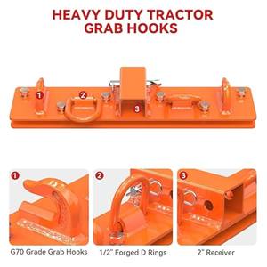 Crochets universels pour godets de tracteur, récepteur de 2 pouces pour godets de tracteur avec plaque <span class=keywords><strong>arrière</strong></span> en acier - Product Image 2