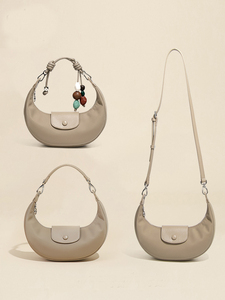OEM ODM Vintage Half Moon Hobo Shoulder <b>Handbag</b> Stylish Casual Dumpling Crossbody Bag Fashion Nylon Adjustable Strap Lightweight - Product Image 5