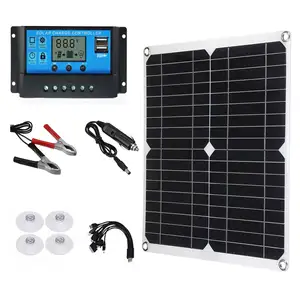 Chargeur de panneau solaire pliable pour voiture + panneaux solaires flexibles pour le camping Nouveau USB pour l'extérieur 10W 20W 30W Dual USB 12V 10/20/30/40A IP65