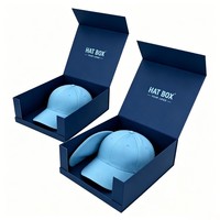 Boîte à fermeture magnétique rigide personnalisée pour casquette de baseball, accessoires vestimentaires, emballage d'expédition, boîte en carton pliable