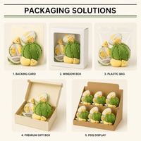 Ronde groene durian knuffel met vilten schil-stroken en geel fruitvlees, schattig fruitknuffeltje voor decoratie in de leeshoek en slaapkamer cadeau