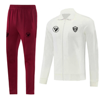 Nuevo Diseño de Chándal de Fútbol para Hombre Adulto, Chaqueta y Pantalones Transpirables de Secado Rápido, 100% Poliéster, Personalizable, con Cordón Ajustable