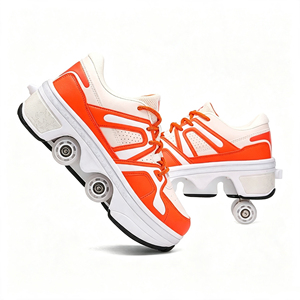 Scarpe con Ruote Retrattili One-Click 2-in-1, <span class=keywords><strong>Sneakers</strong></span> con Luci LED, Cuscinetti ABEC-7, Calzature per Camminata Quotidiana e Pattinaggio per Bambini - Product Image 3