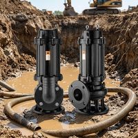 Pompe centrifuge submersible pour eaux usées, corps en acier inoxydable anti-corrosion avec dispositif d'accouplement automatique pour le drainage des mines et des tunnels