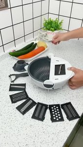 <span class=keywords><strong>Râpe</strong></span> à légumes manuelle multifonctionnelle populaire pour cuisine, avec panier de drainage pour fruits et légumes et lames de coupe - Product Image 6
