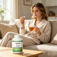 Comprimés à croquer de L-Théanine 200mg OEM, saveur douce et légère, 120 unités, complément alimentaire