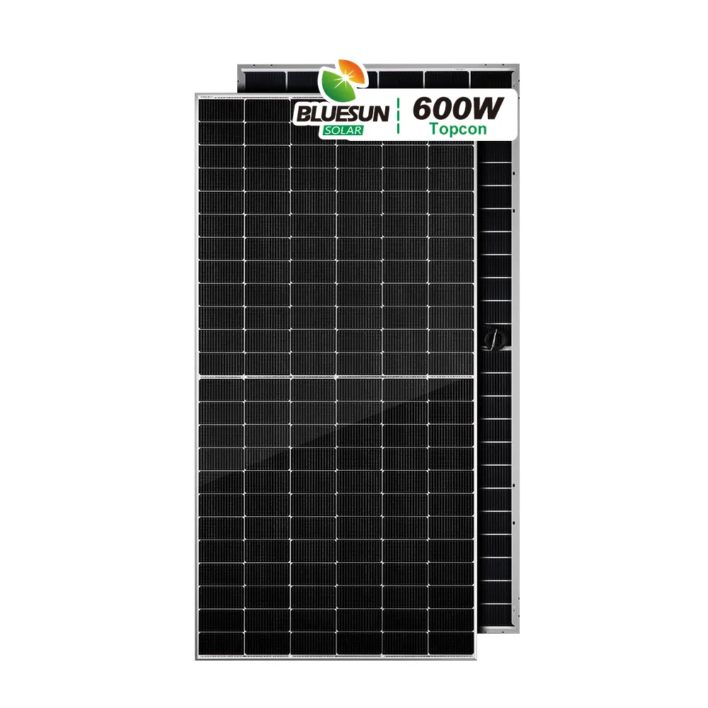 Bluesun Panneaux solaires de tuiles mono 580w 590w 600w panneaux solaires TOP CON bifacial Panneau solaire 600 watts pour système d'énergie solaire