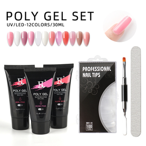 12 colori Polygel Nail Kit Produttore Personalizzato Logo Del Chiodo Del Costruttore Poli Kit Gel Set di Estensione - Product Image 2