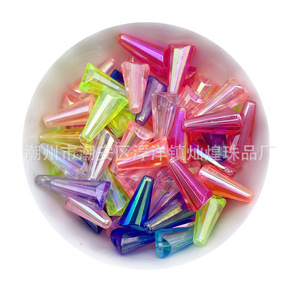 ลูกปัดอะคริลิคทรงเจดีย์รุ้ง หลายเหลี่ยม ปลายแหลม สำหรับทำเครื่องประดับ DIY อุปกรณ์เสริม พลาสติกเรซิ่นทรงตรง - Product Image 4