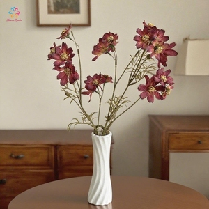 Fleur artificielle Cosmos de 80 cm, tige longue, <span class=keywords><strong>multi</strong></span>-têtes, fleurs sauvages en tissu avec bourgeons pour grand <span class=keywords><strong>vase</strong></span>, décoration intérieure - Product Image 5