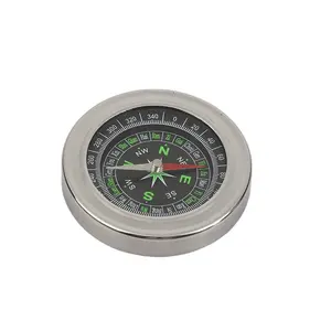 60mm Stainless Steel Survival Compass Metal Silver pocket compass