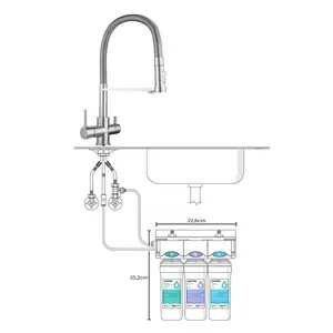 Lavello da cucina a doppia uscita estrarre rubinetti per miscelatore da cucina a 3 vie a 3 vie