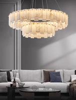 Lustre postmoderne tout en cuivre, design créatif minimaliste pour salon, salle à manger, chambre à coucher, lampe en marbre naturel et en cuivre.