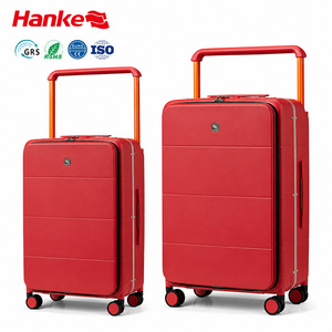 <span class=keywords><strong>Valise</strong></span> de voyage d'affaires Hanke rouge à ouverture latérale avec poignée large, en <span class=keywords><strong>polycarbonate</strong></span> et cadre en <span class=keywords><strong>aluminium</strong></span>, certifiée CE GRS, 20 et 24 pouces, bagages à main - Product Image 1