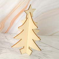 Vente en gros DIY Décorations de Noël Peinture pour enfants de maternelle Mini arbre de Noël en bois Ornements de cadeau faits à la main