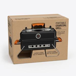 Griglia Portatile a Carbone da Tavolo con Termometro e Coperchio, Barbecue Compatto con Gambe Pieghevoli per Campeggio, Picnic e Giardino - Product Image 3