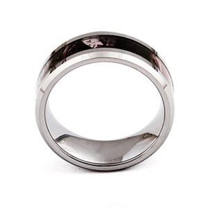 <b>Tungsten</b> Steel Men's Ring 8MM Camouflage Inlay Unisex Fashion Jewelry Gift - Product Image 2