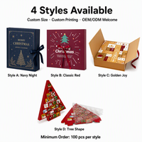 Boîte cadeau de Noël en carton durable de luxe personnalisée, boîte de calendrier de l'avent, boîte à double porte avec ruban et fermeture magnétique