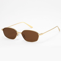 Lunettes de soleil hexagonales en métal pour femmes et hommes, monture fine, branches en métal, protection UV400 durable, vente en gros OEM