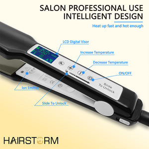 Профессиональный черный/красный и розовое золото на керамическом утюге с сенсорным экраном титановый выпрямитель для волос частная этикетка 3 дюйма - Product Image 5