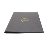 Couvre-menus personnalisés avec logo, en cuir, pour restaurant, en cuir PU, en cuir lisse, porte-menu en cuir