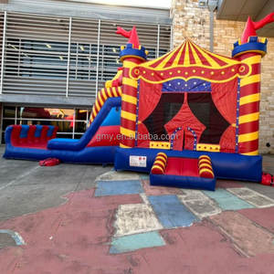 Château gonflable GMY violet et bleu pour jouer à l'extérieur avec toboggan et piscine, aire de <span class=keywords><strong>jeux</strong></span> pour enfants - Product Image 4