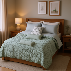 Taxco Vianney Duvet Cover Set <b>King</b> <b>Size</b> XL Geometric Embroidery Cotton Reversible Home <b>Bedding</b> - Product Image 2