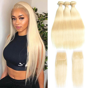 613 capelli umani vergine biondo 613 cuticola allineata fasci di capelli frontali biondo vergine capelli umani 613 fasci con <span class=keywords><strong>chiusura</strong></span> - Product Image 4