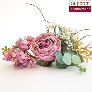 Искусственный цветок с одним выжженным краем и круглой розой, оптовая продажа для украшения дома, свадебного и гостиничного декора, цветы - Product Image 3