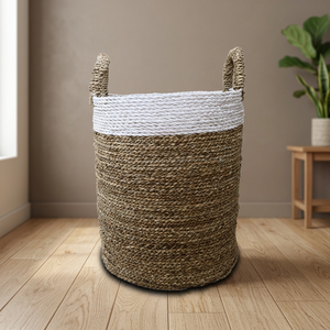 Moderno Juego de 3 Cestas Redondas de Almacenamiento de Seagrass con Asas - Diseño Multifuncional Ecológico para Lavandería Gubuk Bali - Product Image 3