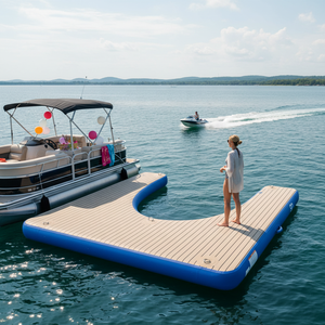 Piattaforma Galleggiante Gonfiabile Personalizzata, Isola Acquatica, Pontone, Tappetino per Moto d'Acqua, Molo per Yacht in PVC, Materiali Durevoli - Product Image 1