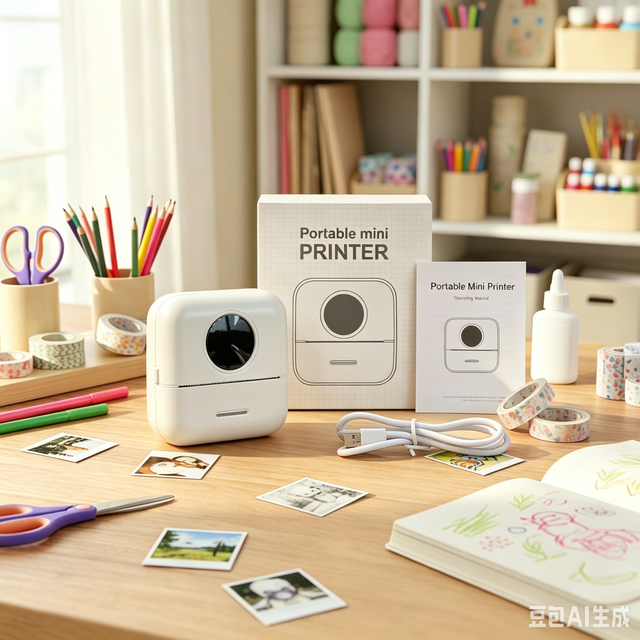 Thermal Inkless Pocket Printer Compact Mini Printing Device for Student School Note Journal Scrapbook