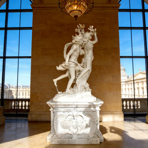 Sculpture de <span class=keywords><strong>jardin</strong></span> en marbre blanc sur mesure, taille réelle, en <span class=keywords><strong>pierre</strong></span> naturelle, représentant Apollon et Daphné, pour la <span class=keywords><strong>décoration</strong></span> de <span class=keywords><strong>jardin</strong></span> des quatre saisons - Product Image 1