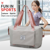Sac de voyage pliable grande capacité, léger et portable, en tissu Oxford imperméable, avec séparation sec/humide, sac à bandoulière
