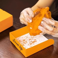 Boîte à emporter pour boulangerie célébrité Internet conception de tournesol pour emballage de pâtisserie pain croissant gaufré carton