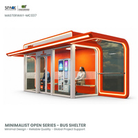 Abri de bus modulaire personnalisé avec salle d'attente climatisée, boîte lumineuse publicitaire et banc passagers