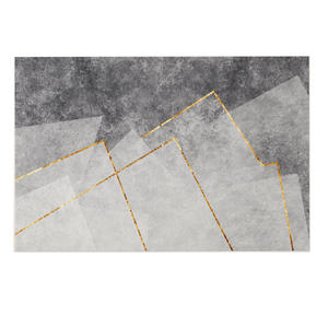 พรมปูพื้นลายเรขาคณิตหรูหรา รูปทรงสี่เหลี่ยมผืนผ้า กันลื่น ทำจากเส้นใยโพลีเอสเตอร์ สีขาว สีขาวนม สีเหลือง สีเทาอ่อน เหมาะสำหรับห้องนั่งเล่น ห้องนอน และทางเข้าบ้าน - Product Image 5