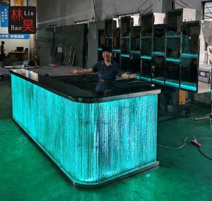 توهج مضاءة منصة مشروبات ، طويل زجاج طاولة بار ، عمود إضاءة led مجموعات أثاث - Product Image 4