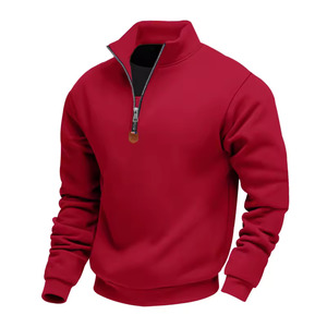 Sudadera al por mayor con media cremallera, de poliéster, cuello alto, corte regular, logo minimalista, casual, para exteriores, marca privada, para hombre - Product Image 2