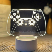 Lampe de bureau pour salle de jeux 3D personnalisée Console de jeux Veilleuse de chevet à LED avec icône