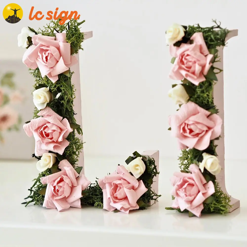 Factory wholesale Flower Marquee Letter of 5ft tall flower wed decor letters stands decoration for wedding background