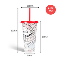 Gobelets réutilisables en plastique thermosensible à changement de couleur pour cadeaux de Noël et fêtes, avec couvercles et pailles – Vente directe usine