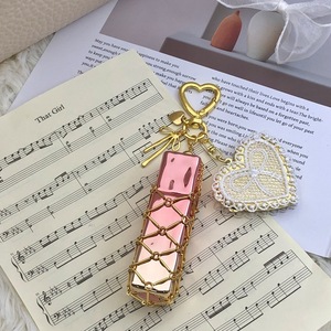 Porte-clés en acier inoxydable INS, sac à maquillage en maille, pendentif de sac DIY en dentelle exquise, vente chaude - Product Image 6