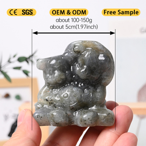 Nouveauté : Statues d'ours en pierres naturelles et cristaux, sculptures en cristal pour la décoration de la maison - Product Image 2