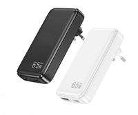 Adaptateur secteur mince 1A1C 65W KABBOL, chargeur mural plat avec ports USB C, bloc de chargeur plat avec ports de charge rapide