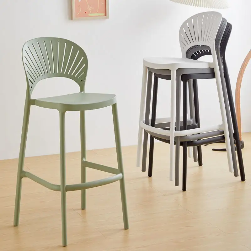 เก้าอี้บาร์สูงดีไซน์ใหม่แบบนอร์ดิกเก้าอี้สตูลพลาสติกเก้าอี้เคาน์เตอร์สำหรับห้องครัว Silla de BAR